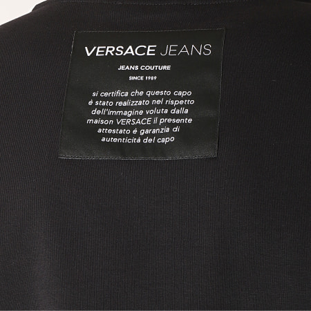 Versace Jeans Couture - Sweat Crewneck Avec Bandes Logo Tape B7GTB7F9-13850 Noir Blanc