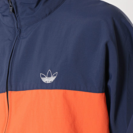 Adidas Originals - Coupe-Vent Blocked Warm Up DV3117 Orange Bleu Marine