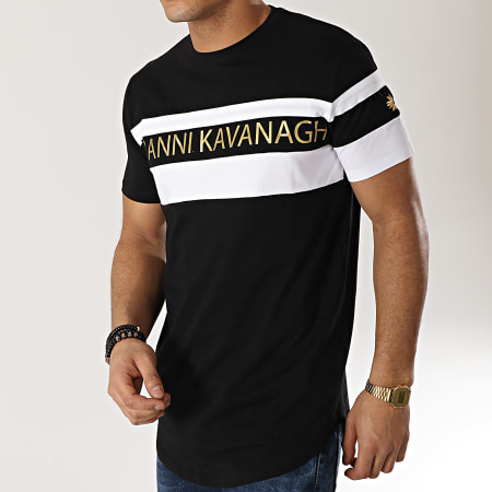 Gianni Kavanagh - Tee Shirt Oversize Gold Asymetric Noir Doré