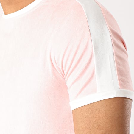 Terance Kole - Tee Shirt Oversize Suédine 98210 Rose Blanc