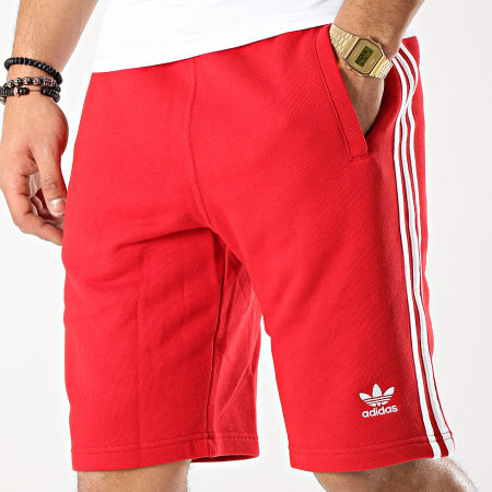 Adidas Originals - Short Jogging 3 Stripes DV1525 Rouge Blanc