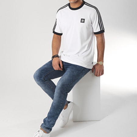Adidas Originals - Tee Shirt De Sport Avec Bandes Club DU8316 Blanc Noir