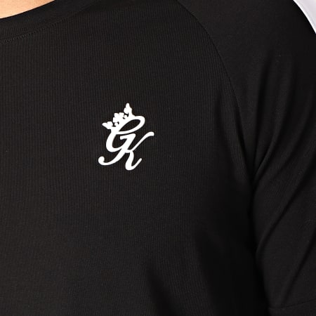 Gym King - Tee Shirt Manches Longues Avec Bandes Core Plus Noir Blanc