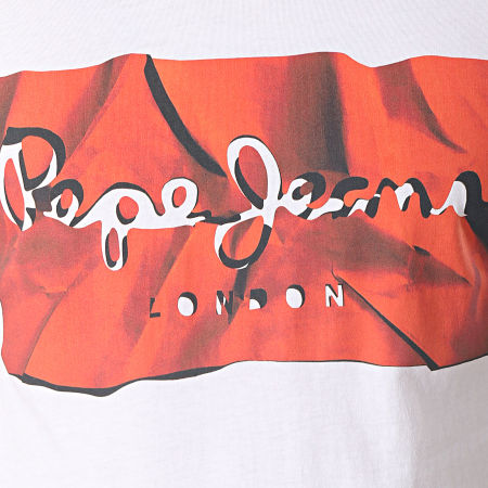 Pepe Jeans - Tee Shirt Raury Blanc Rouge