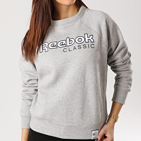 Reebok - Sweat Crewneck Femme Iconic Fleece DT7276 Gris Chiné