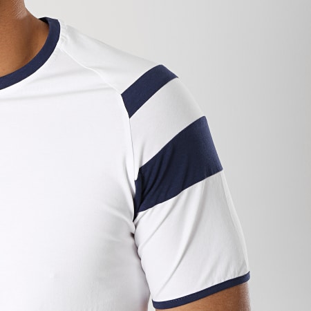 Terance Kole - Tee Shirt Oversize 98216-1 Blanc Bleu Marine
