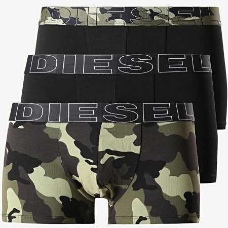 Diesel - Lot De 3 Boxers Damien 00ST3V-0PAQZ Noir Camouflage Vert Kaki