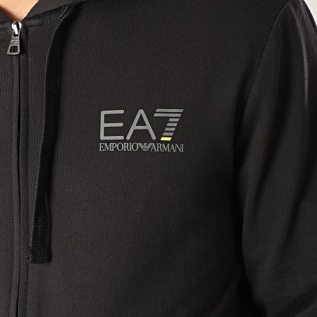 EA7 Emporio Armani - Sweat Zippé Capuche 3GPM24-PJ05Z Noir Jaune