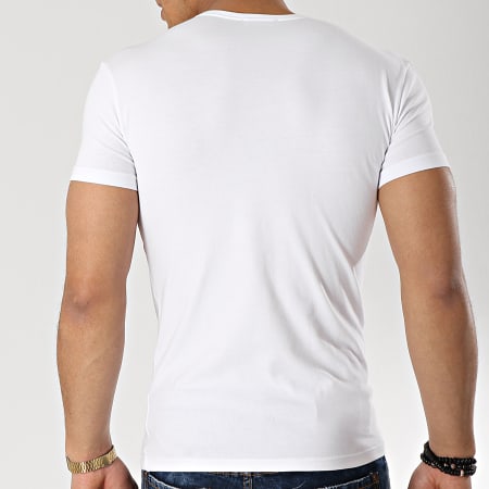 Emporio Armani - Lot De 2 Tee Shirts 111670-9P715 Blanc Bleu Roi