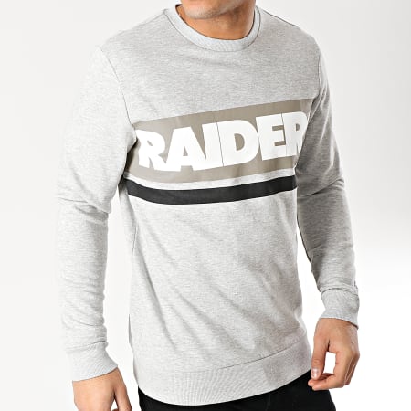 Only And Sons - Sweat Crewneck Oakland Raiders NFL Club Gris Chiné