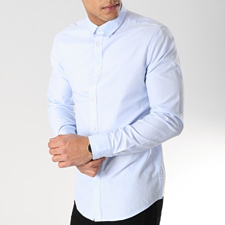 Only And Sons - Chemise Manches Longues Travis Bleu Clair