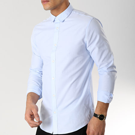 Only And Sons - Chemise Manches Longues Travis Bleu Clair