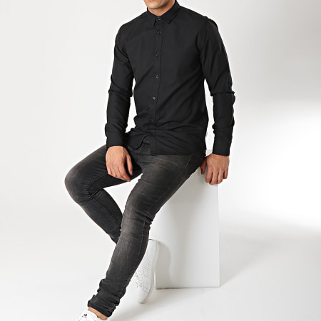 Only And Sons -  Chemise Manches Longues Travis Noir