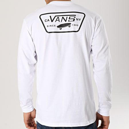 Vans - Tee Shirt Manches Longues Full Patch Blanc Noir