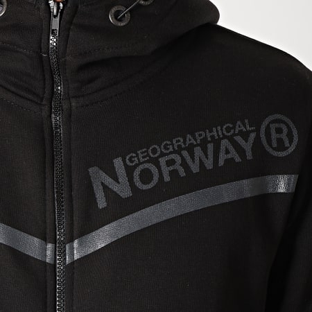 Geographical Norway - Sweat Zippé Capuche Guvex Noir