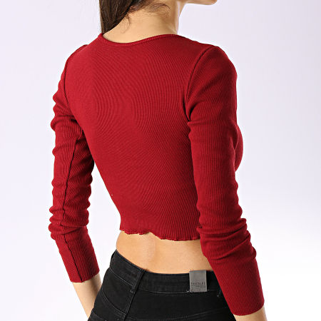 Girls Outfit - Tee Shirt Manches Longues Crop Femme 9006 Bordeaux