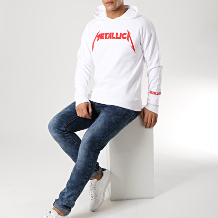 Sweat Capuche Metallica Blanc