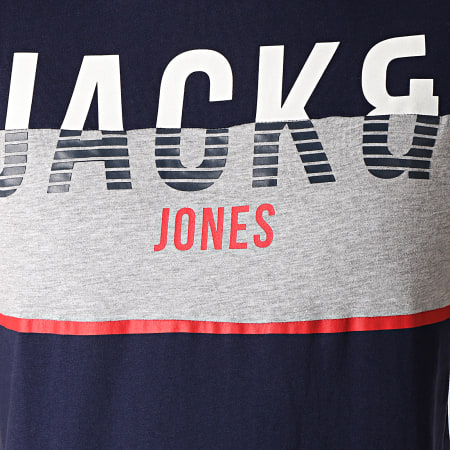 Jack And Jones - Tee Shirt Viking Bleu Marine Gris Chiné