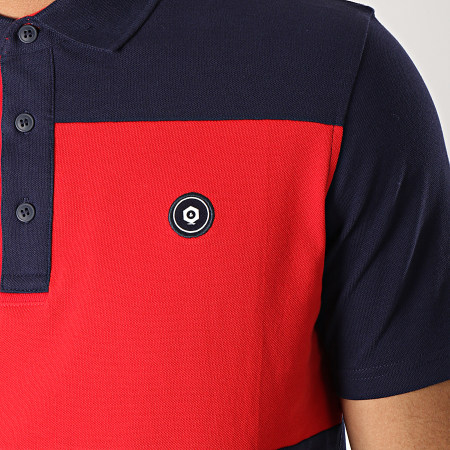 Jack And Jones - Polo Manches Courtes Stan Bleu Marine Rouge