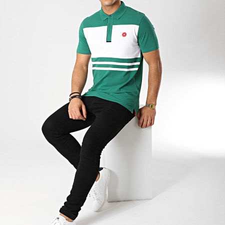 Jack And Jones - Polo Manches Courtes Stan Vert Blanc