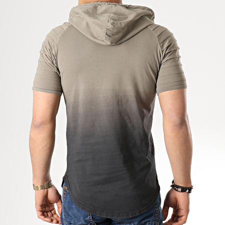 LBO - Tee Shirt Capuche Oversize Dégradé 598 Khaki Noir