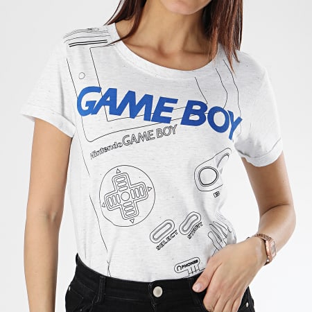 Nintendo - Tee Shirt Femme Game Boy Line Gris Chiné