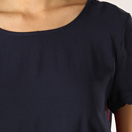 Only - Tee Shirt Femme First Bleu Marine Rouge