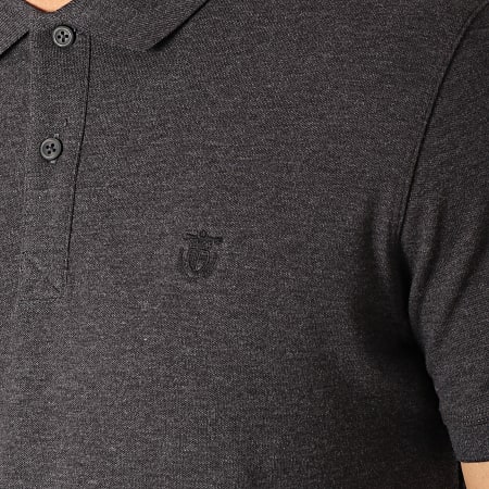 Selected - Polo Manches Courtes Haro Embroidery Noir Chiné