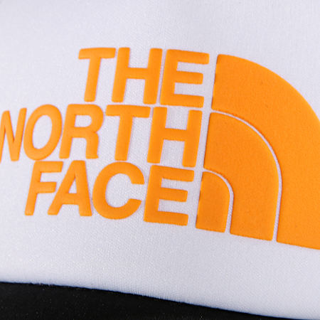 The North Face - Casquette Trucker Logo Blanc Noir Orange