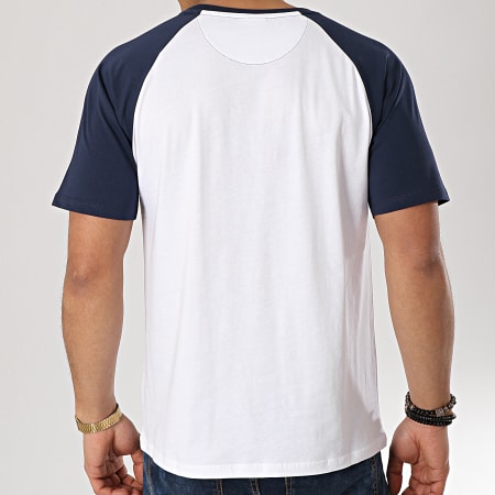 Ellesse - Tee Shirt Bicolore 1031N Blanc Bleu Marine