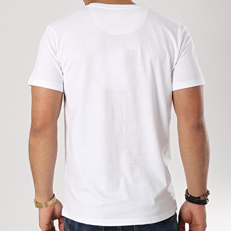Ellesse - Tee Shirt Rayures 1031N Blanc Rouge Bleu Marine