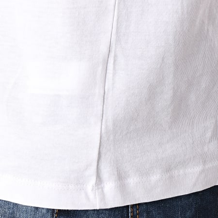 Ellesse - Tee Shirt Rayures 1031N Blanc Rouge Orange
