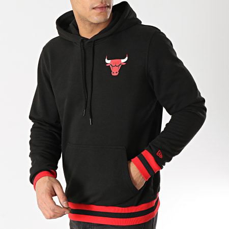 New Era - Sweat Capuche Chicago Bulls Stripe 11860088 Noir Rouge