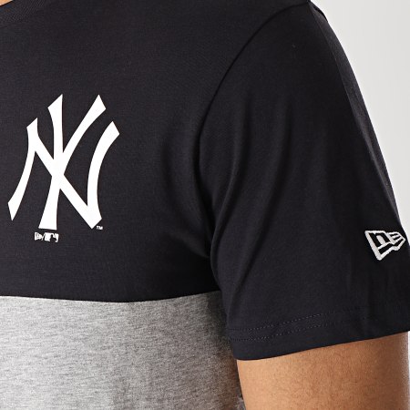 New Era - Tee Shirt Color Block New York Yankees 11860154 Gris Chiné Bleu Marine