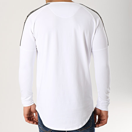 SikSilk - Tee Shirt Oversize Manches Longues 14328 Blanc Doré