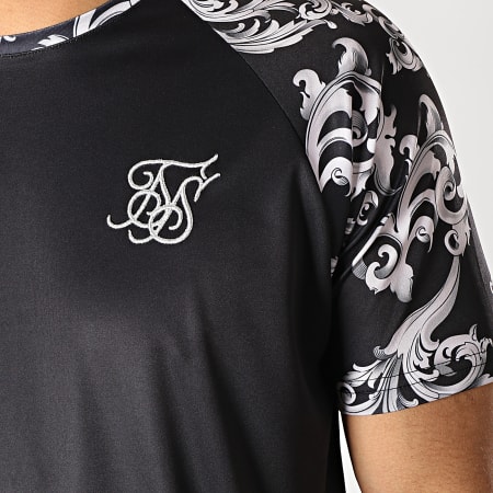 SikSilk - Tee Shirt Oversize Renaissance 14322 Noir Argenté