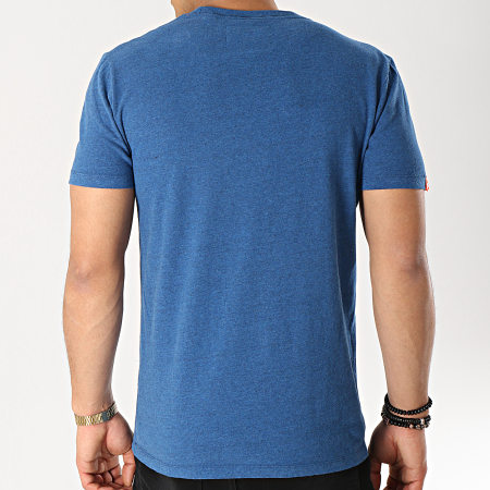 Superdry - Tee Shirt Orange Label Vintage Bleu