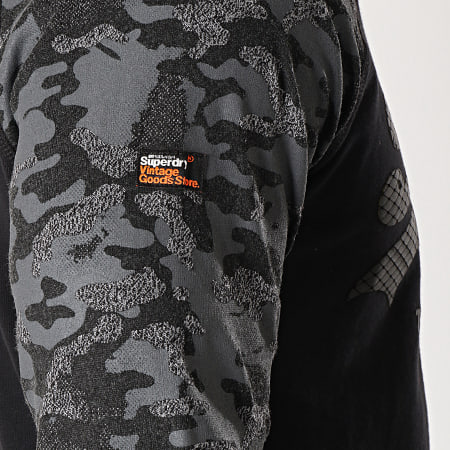 Superdry - Tee Shirt Manches Longues Vintage Logo Noir Camouflage