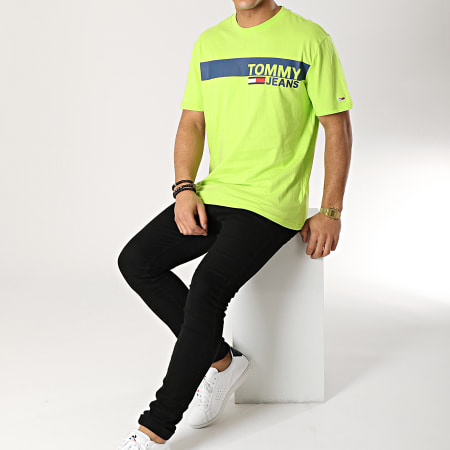 Tommy Hilfiger - Tee Shirt Box Logo 6089 Vert Pomme