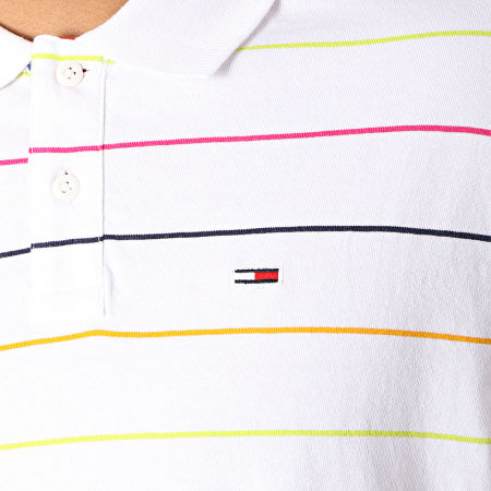 Tommy Jeans - Polo Manches Courtes Fine Stripe 6027 Blanc