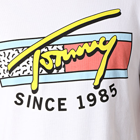 Tommy Hilfiger - Tee Shirt Neon Script 6098 Blanc