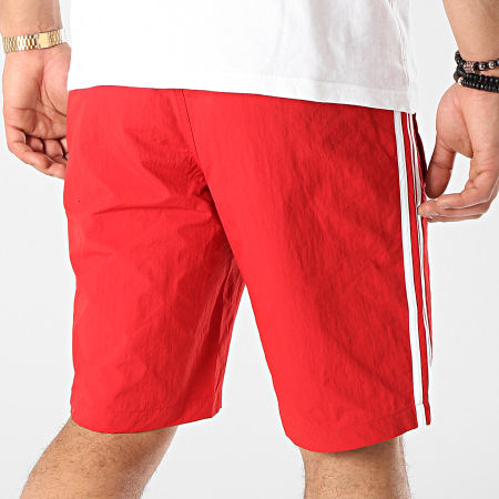 Adidas Originals - Short De Bain A Bandes 3-Stripes DV1585 Rouge Blanc