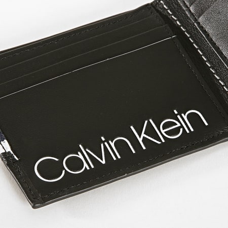 Calvin Klein - Portefeuille Stripe Slimfold 6CC 4421 Noir