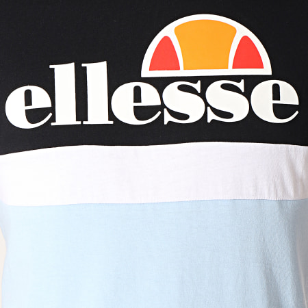 Ellesse - Tee Shirt Tricolore 1031N Bleu Clair Noir Blanc