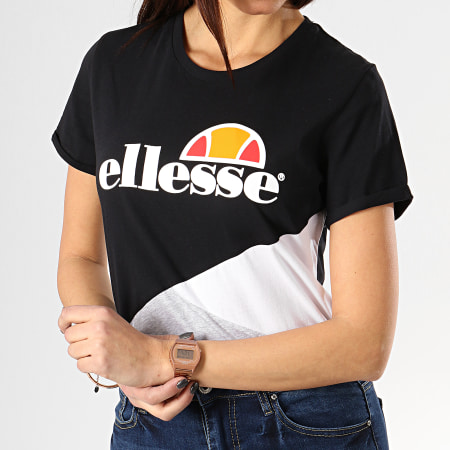 Ellesse - Tee Shirt Femme Tricolore 1074N  Noir Gris Chiné Blanc