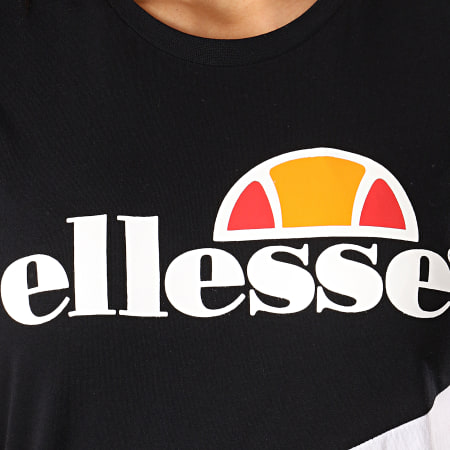 Ellesse - Tee Shirt Femme Tricolore 1074N  Noir Gris Chiné Blanc