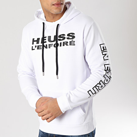 Heuss L'Enfoiré - Sweat Capuche Logo Blanc
