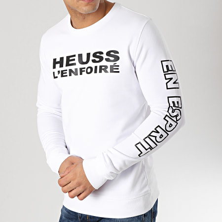 Heuss L'Enfoiré - Sweat Crewneck Logo Blanc
