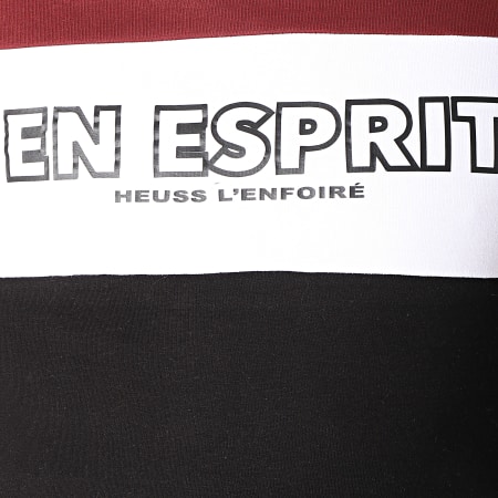 Heuss L'Enfoiré - Felpa con cappuccio Logo Tricolore Bordeaux Bianco Nero