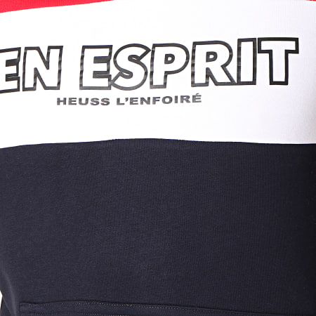 Heuss L'Enfoiré - Felpa con cappuccio Logo Tricolore Rosso Bianco Blu Navy